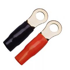 25 mm Ring-Kabelschuhe mit 12mm Loch rot & schwarz, 2...
