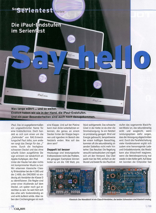 Rainbow iPaul Testbereicht Car&Hifi Seite 1
