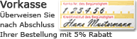 Bitte klicken für mehr Information zur Bezahlung per Vorkasse Vorkasse