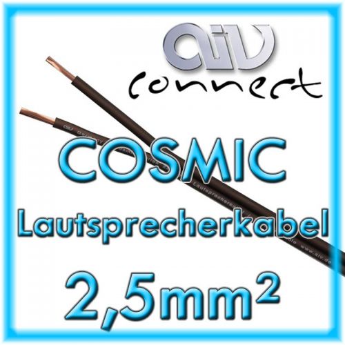 AIV Connect Lautsprecherkabel COSMIC 2x2,5 mm² dunkelgrau-transparent frosted-look